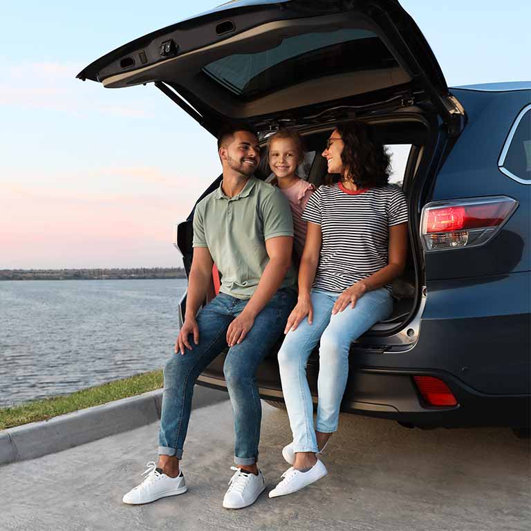 Family Sat In Boot