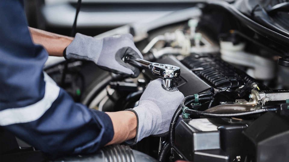 Car engine being repaid