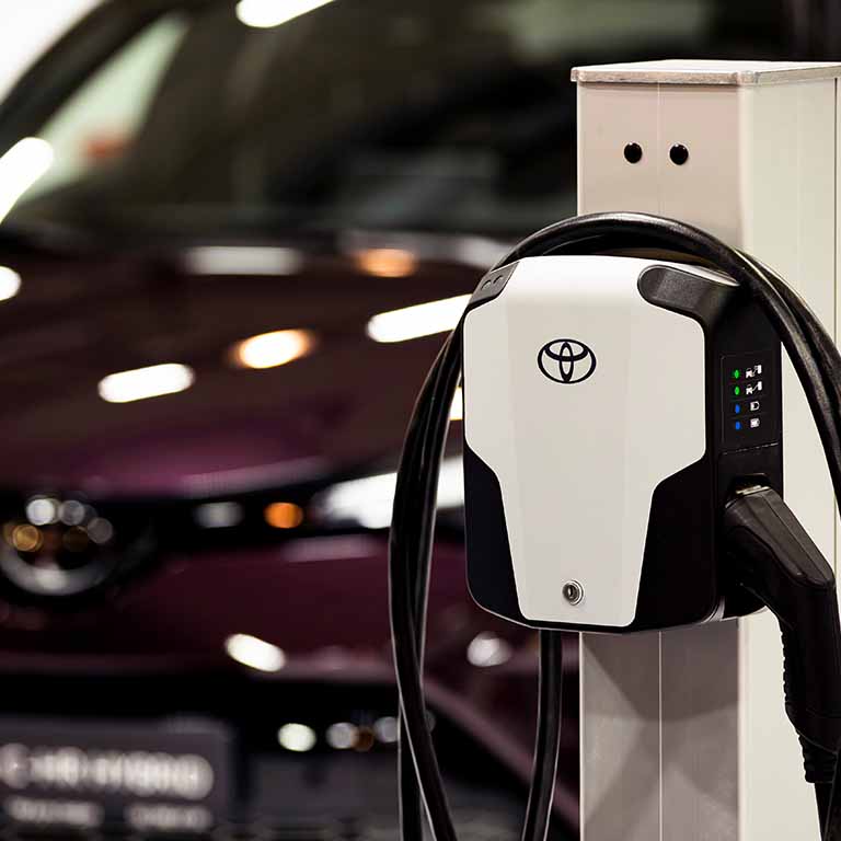 Purple Car Charging
