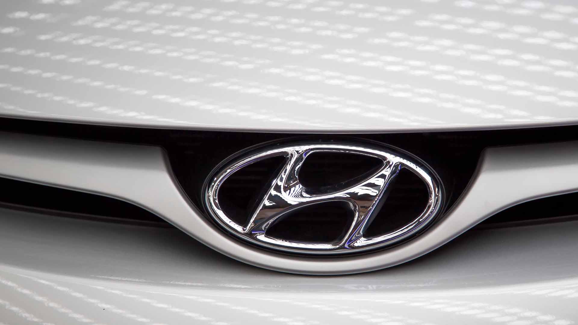White Hyundai Badge